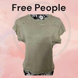 New Free People distress t-shirt, Womens small, Sage green